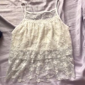 Cream Lace Top
